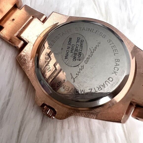 Luis Cardini Rose Gold Quartz Women's Watch Elegant Timepiece Black Dial - Picture 10 of 13
